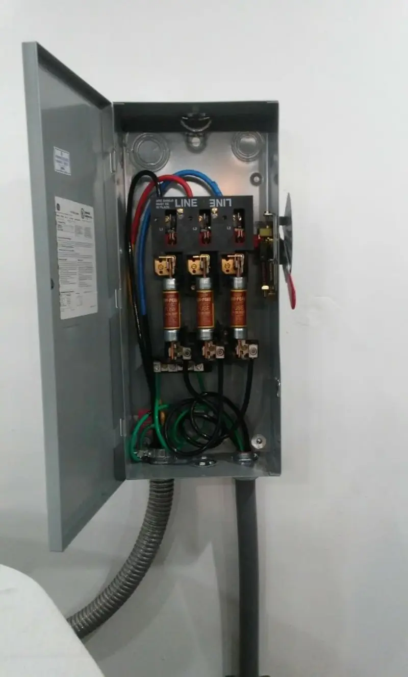 Three-phase disconnect switch installed for Electrical Wiring & Rewiring in New River